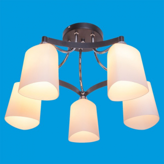 ЭкономСвет люстра 50206 / 5CR + BK WT - Интернет-магазин бытовой техники, вентиляции, гигиенического оборудования Энерготехника, Екатеринбург