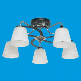 ЭкономСвет.Люстра модерн 50584 / 5CR + BK WT - Интернет-магазин бытовой техники, вентиляции, гигиенического оборудования Энерготехника, Екатеринбург