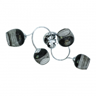 Потолочный светильник  ЭкономСвет 10128/4CR BK+CL - Интернет-магазин бытовой техники, вентиляции, гигиенического оборудования Энерготехника, Екатеринбург