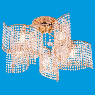 ЭкономСвет.Люстра потолочная хрусталь 57705 / 5FGD WT AMB - Интернет-магазин бытовой техники, вентиляции, гигиенического оборудования Энерготехника, Екатеринбург