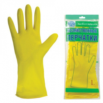 ЭКОКОЛЛЕКЦИЯ Перчатки хозяйственные латексные "Эконом", без х/б напыления рифленная ладонь размер L - Интернет-магазин бытовой техники, вентиляции, гигиенического оборудования Энерготехника, Екатеринбург