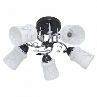 Потолочный светильник ЭкономСвет 6037M/5CR+BR WT - Интернет-магазин бытовой техники, вентиляции, гигиенического оборудования Энерготехника, Екатеринбург