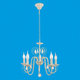 ЭкономСвет.Люстра потолочная классика с хрусталем 6109 / 5WT WT - Интернет-магазин бытовой техники, вентиляции, гигиенического оборудования Энерготехника, Екатеринбург