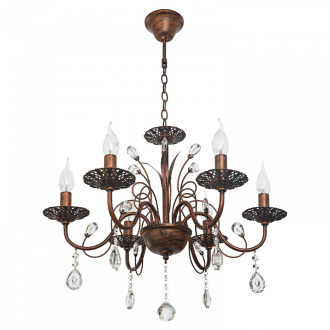 Люстра классическая с хрусталем ЭкономСвет 6220/6BR+WT - Интернет-магазин бытовой техники, вентиляции, гигиенического оборудования Энерготехника, Екатеринбург