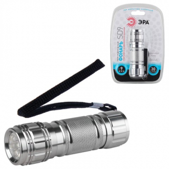 ЭРА Фонарь светодиодный SD9, 9 x LED, алюминиевый корпус, питание 3хААА (в комплект не входят) - Интернет-магазин бытовой техники, вентиляции, гигиенического оборудования Энерготехника, Екатеринбург