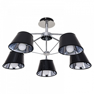 Потолочный светильник  ЭкономСвет 6336/5CR BK+SV - Интернет-магазин бытовой техники, вентиляции, гигиенического оборудования Энерготехника, Екатеринбург