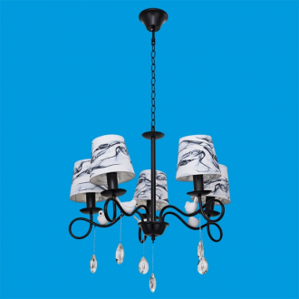 ЭкономСвет.Люстра потолочная классика с хрусталем 6368 / 5BK PNT - Интернет-магазин бытовой техники, вентиляции, гигиенического оборудования Энерготехника, Екатеринбург