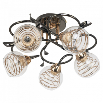 ЭкономСвет.Светильник эконом 70346/5BK+GD CL - Интернет-магазин бытовой техники, вентиляции, гигиенического оборудования Энерготехника, Екатеринбург