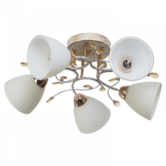 Потолочный светильник ЭкономСвет 7481/5WT+GD WT - Интернет-магазин бытовой техники, вентиляции, гигиенического оборудования Энерготехника, Екатеринбург