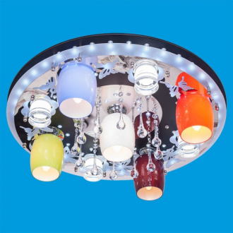 ЭкономСвет.Светильник космос  8324 / 5 + 4BK + CR MIX RC WTLED - Интернет-магазин бытовой техники, вентиляции, гигиенического оборудования Энерготехника, Екатеринбург