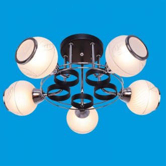 ЭкономСвет.Люстра модерн 90249 / 5BK + CR WT - Интернет-магазин бытовой техники, вентиляции, гигиенического оборудования Энерготехника, Екатеринбург