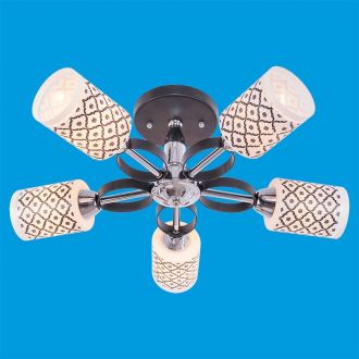 ЭкономСвет.Люстра модерн 90250 / 5BK + CR WT - Интернет-магазин бытовой техники, вентиляции, гигиенического оборудования Энерготехника, Екатеринбург