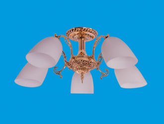 ЭкономСвет.Люстра 9064 / 5GD BK WT - Интернет-магазин бытовой техники, вентиляции, гигиенического оборудования Энерготехника, Екатеринбург