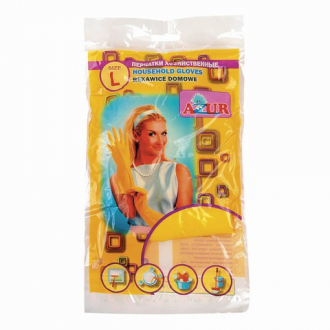 YORK Перчатки хозяйственные резиновые AZUR, с х/б напылением, рифленая ладонь, размер L 911690 - Интернет-магазин бытовой техники, вентиляции, гигиенического оборудования Энерготехника, Екатеринбург