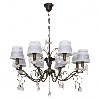 BenCrezo.Люстра потолочная классика с хрусталем B11262/8BG WT+GR - Интернет-магазин бытовой техники, вентиляции, гигиенического оборудования Энерготехника, Екатеринбург