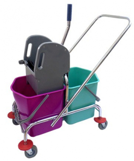 Тележка двухведерная с отжимом, 2х17л, рама метал.хром (H0203) - Интернет-магазин бытовой техники, вентиляции, гигиенического оборудования Энерготехника, Екатеринбург