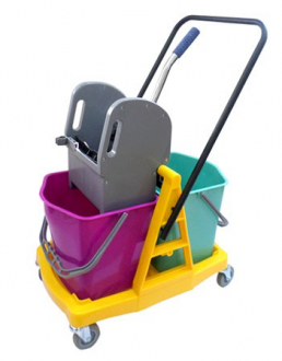 Тележка двухведерная с отжимом, 2х17л, рама пластик (H0206) - Интернет-магазин бытовой техники, вентиляции, гигиенического оборудования Энерготехника, Екатеринбург