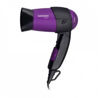 SONNEN Фен HD-209 1200Вт 2 скоростных режима складная ручка черный/фиолетовый - Интернет-магазин бытовой техники, вентиляции, гигиенического оборудования Энерготехника, Екатеринбург