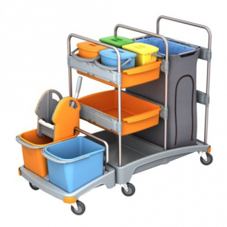 Merida Тележка уборочная со съемными ведрами и держателем мешка для мусора  MO4P - Интернет-магазин бытовой техники, вентиляции, гигиенического оборудования Энерготехника, Екатеринбург