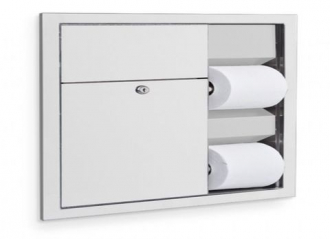 NOFER Встраиваемый шкаф с двумя держателями для туалетной бумаги и баком для мусор - Интернет-магазин бытовой техники, вентиляции, гигиенического оборудования Энерготехника, Екатеринбург