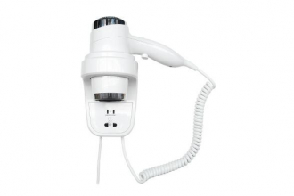 NOFER.Фен настенный   белый с розеткой 1800-2200 W - Интернет-магазин бытовой техники, вентиляции, гигиенического оборудования Энерготехника, Екатеринбург