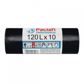 Paclan Мешки для мусора 120 л, 70х105см 10 шт. HDPE 14мкм (ПНД)(чер.) - Интернет-магазин бытовой техники, вентиляции, гигиенического оборудования Энерготехника, Екатеринбург