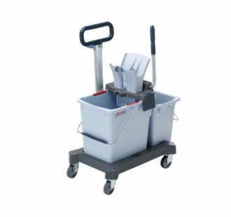 Vileda Двухведерная система 25 Л. + 10 Л. с вертикальным отжимом на платформе, с тр.ручкой  голубой - Интернет-магазин бытовой техники, вентиляции, гигиенического оборудования Энерготехника, Екатеринбург