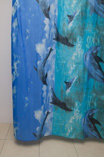 TRODOS Штора для ванной WS-817 (SS-271) дельфины 180x200 104078 - Интернет-магазин бытовой техники, вентиляции, гигиенического оборудования Энерготехника, Екатеринбург