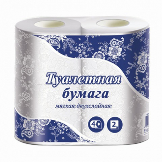Бумага туалетная бытовая, спайка 4 шт., 2-х слойная (4х15 м), белая - Интернет-магазин бытовой техники, вентиляции, гигиенического оборудования Энерготехника, Екатеринбург