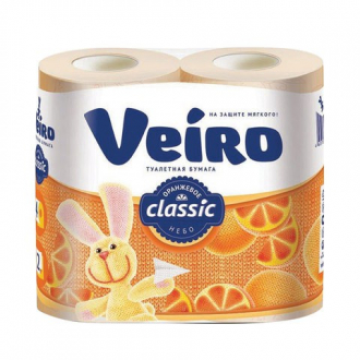 Бумага туалетная бытовая, спайка 4 шт., 2-х слойная (4х17,5 м), VEIRO Classic, оранжевая, 5с24ж - Интернет-магазин бытовой техники, вентиляции, гигиенического оборудования Энерготехника, Екатеринбург