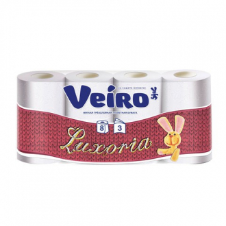 Бумага туалетная бытовая, спайка 8 шт., 3-х слойная (8х19,4 м), VEIRO Luxoria, белая, 5с38 - Интернет-магазин бытовой техники, вентиляции, гигиенического оборудования Энерготехника, Екатеринбург