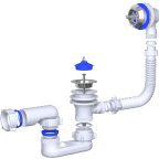 Сифон АНИ для ванны с выпуском и переливом плоский 1 1/2" с гибкой трубой 40*50 (Е050)  1/35 - Интернет-магазин бытовой техники, вентиляции, гигиенического оборудования Энерготехника, Екатеринбург