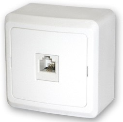 POWERMAN 1162263 Fazenda 7034 Розетка телефонная с задней стенкой 1м о/у - Интернет-магазин бытовой техники, вентиляции, гигиенического оборудования Энерготехника, Екатеринбург