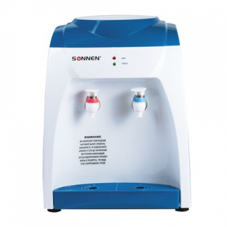 Кулер для воды SONNEN TS-03, настольный, нагрев/охлаждение, 2 крана, белый/синий - Интернет-магазин бытовой техники, вентиляции, гигиенического оборудования Энерготехника, Екатеринбург