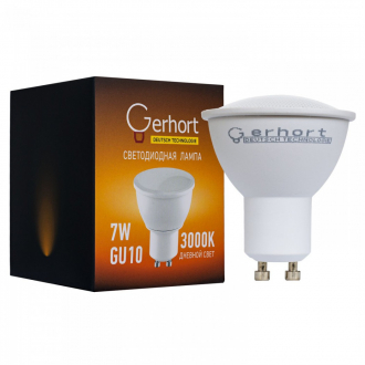 Лампа светодиодная 7W GERHORT GU10 LED 3000K GU10 - Интернет-магазин бытовой техники, вентиляции, гигиенического оборудования Энерготехника, Екатеринбург