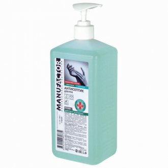 Антисептик для рук и поверхностей спиртосодержащий (70%) с дозатором 1 л MANUFACTOR, дезинфицирующий - Интернет-магазин бытовой техники, вентиляции, гигиенического оборудования Энерготехника, Екатеринбург