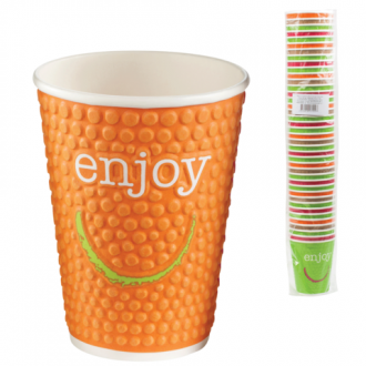 Одноразовые стаканы "Хухтамаки" 40шт бумажные двухслойные 300мл "Enjoy" цветная печать для хол/горяч - Интернет-магазин бытовой техники, вентиляции, гигиенического оборудования Энерготехника, Екатеринбург