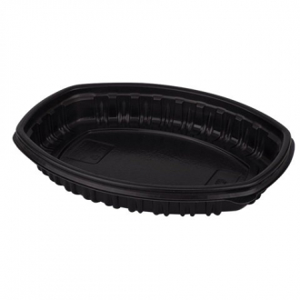 Одноразовый ланч-бокс БЕЗ КРЫШКИ овальный 257х202х37мм 1секция черный - Интернет-магазин бытовой техники, вентиляции, гигиенического оборудования Энерготехника, Екатеринбург