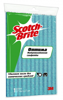 Микроволоконная салфетка Оптима, Scotch-Brite - Интернет-магазин бытовой техники, вентиляции, гигиенического оборудования Энерготехника, Екатеринбург